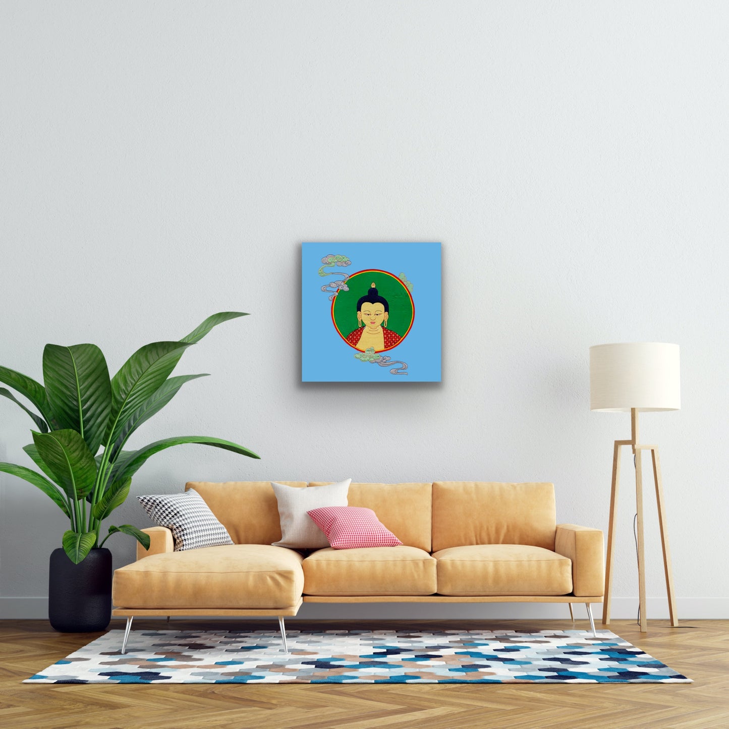 Shakyamuni Buddha — Silk Appliqué Thangka
