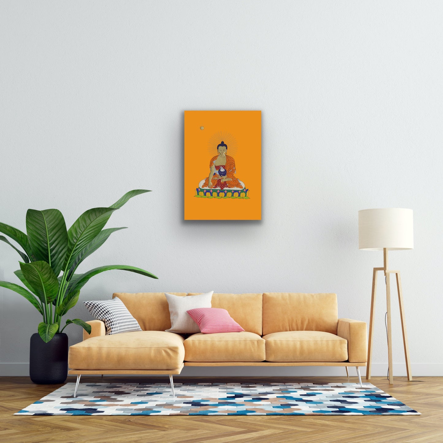 Shakyamuni Buddha — Silk Appliqué Thangka