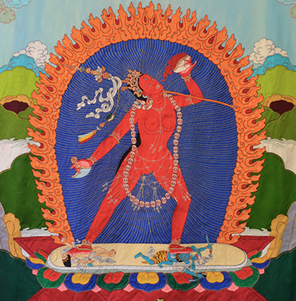 Shakyamuni Buddha Silk Applique Thangka