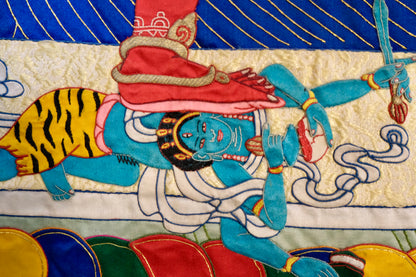 Vajrayogini — Silk Appliqué Thangka