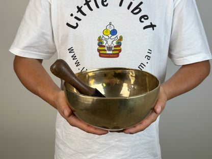 Golden-Resonance Hand-Beaten Tibetan Singing Bowl – E3 & A5 | SB-020