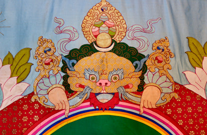 Shakyamuni Buddha — Silk Appliqué Thangka