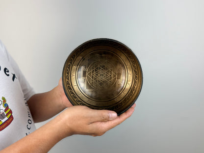 Ornamental Hand-Beaten Tibetan Singing Bowl – C4 & F6 | SB-029