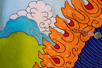 Vajrayogini — Silk Appliqué Thangka