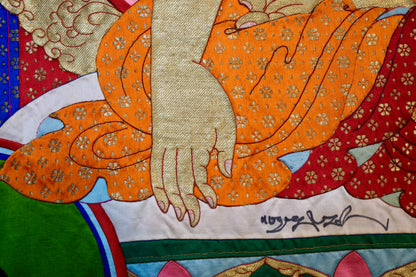 Shakyamuni Buddha — Silk Appliqué Thangka
