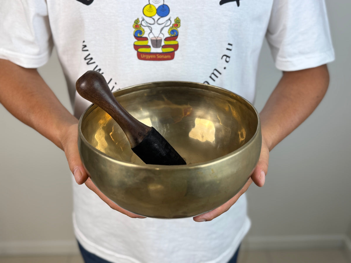 Full Moon Hand-Beaten Tibetan Singing Bowl – E3 & A5 | SB-002