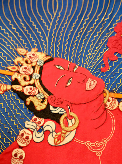 Vajrayogini — Silk Appliqué Thangka