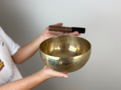 Deep-Clarity Hand-Beaten Tibetan Singing Bowl – E3 & A5 | SB-040