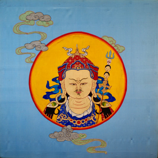 Padmasambhava — Silk Appliqué Thangka