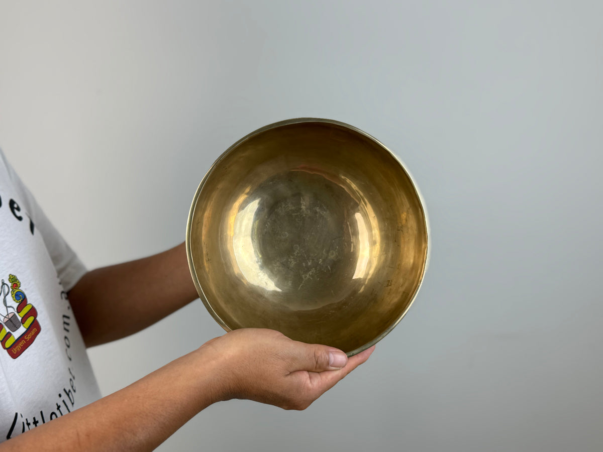 Golden-Resonance Hand-Beaten Tibetan Singing Bowl – E3 & A5 | SB-020