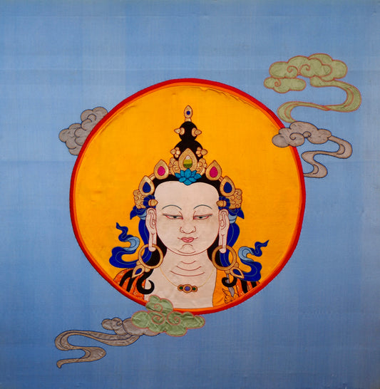 Chenrezig— Silk Appliqué Thangka