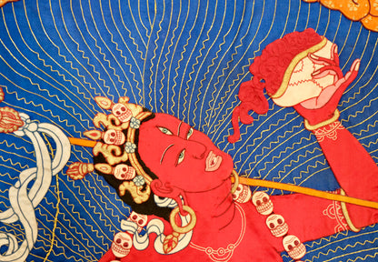 Vajrayogini — Silk Appliqué Thangka