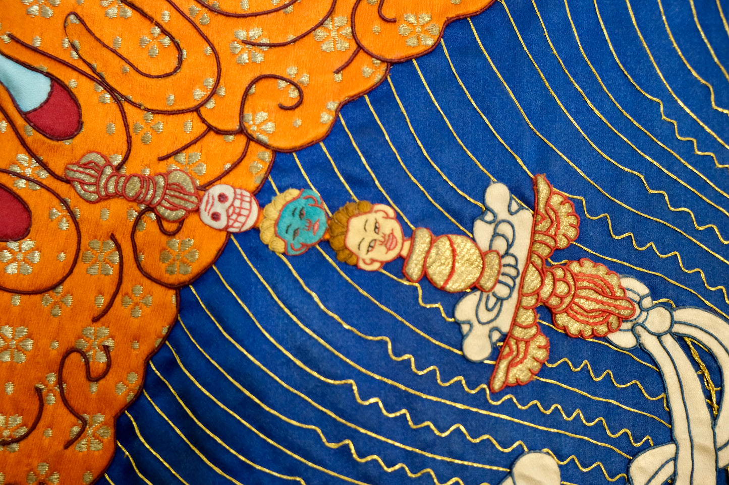 Vajrayogini — Silk Appliqué Thangka
