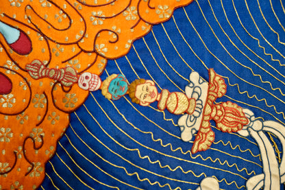 Vajrayogini — Silk Appliqué Thangka