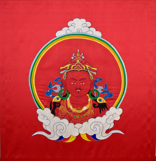 Padmasambhava — Silk Appliqué Thangka