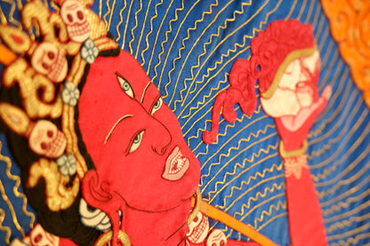 Vajrayogini — Silk Appliqué Thangka