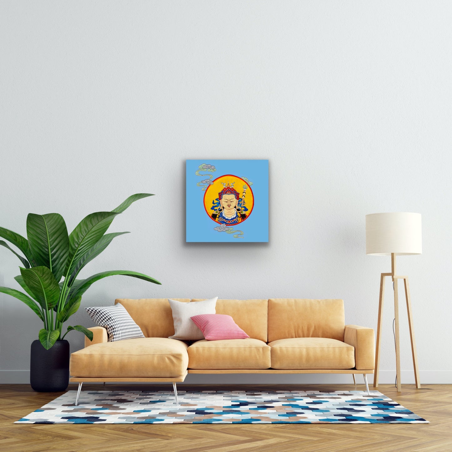Padmasambhava — Silk Appliqué Thangka