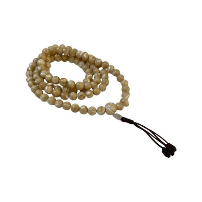 Mala Bead Necklace – Amber stone