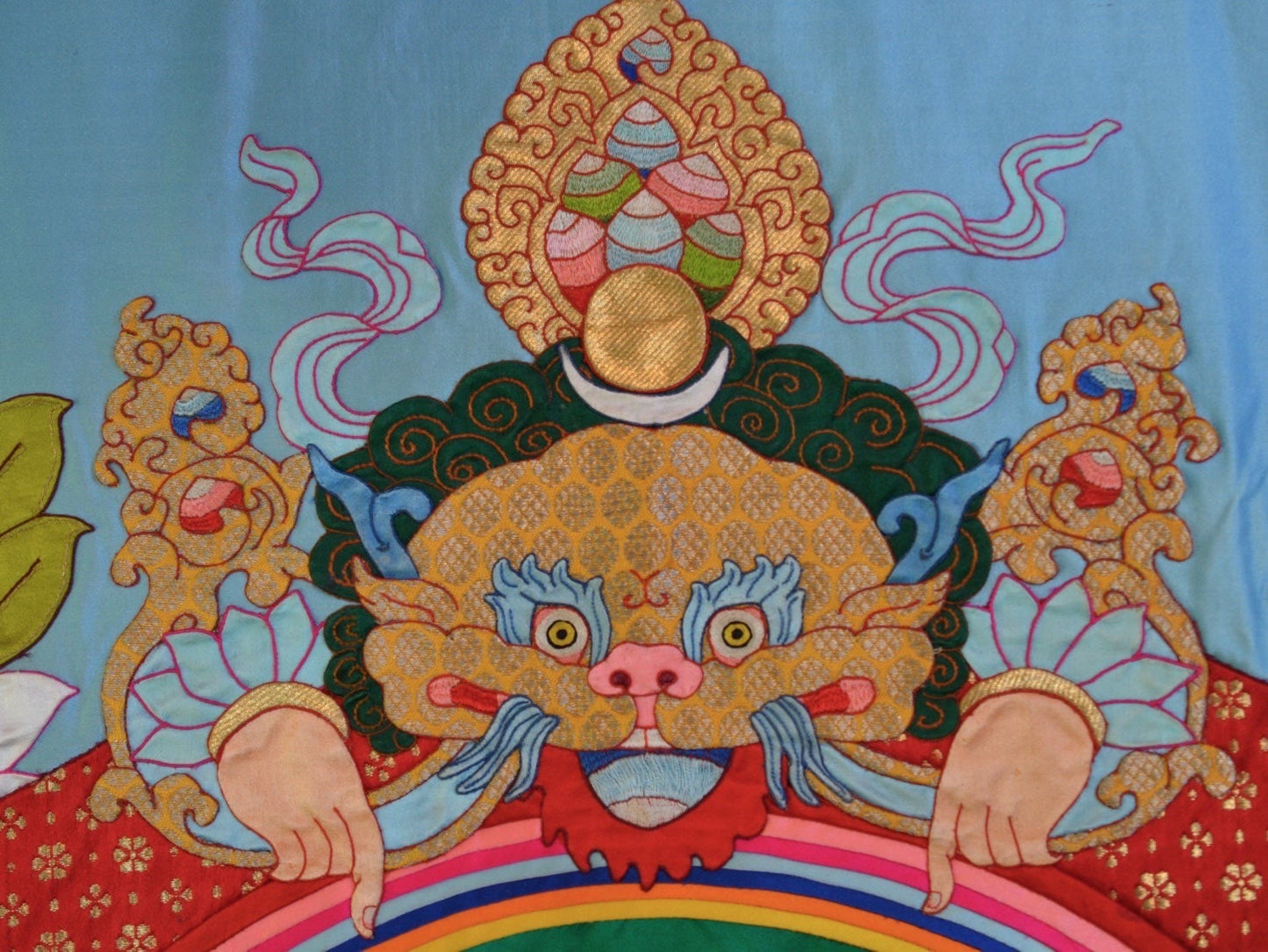 Shakyamuni Buddha Silk Applique Thangka