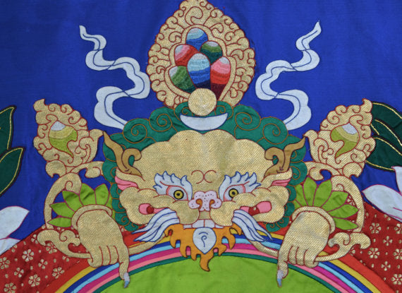 Shakyamuni Buddha Silk Applique Thangka