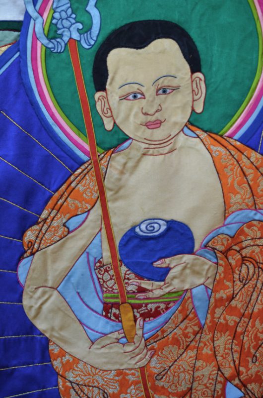 Shakyamuni Buddha Silk Applique Thangka